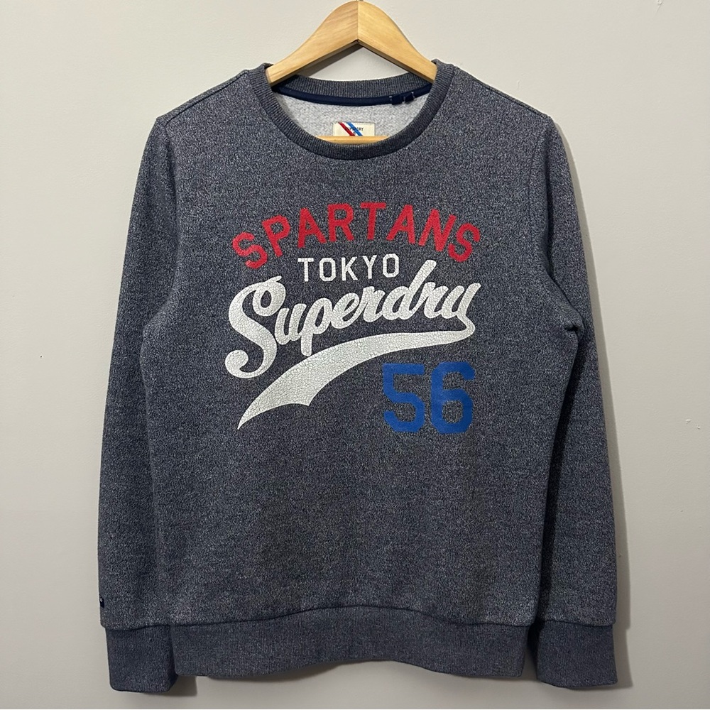 Superdry Tokyo Japan Spartans Crewneck Sweatshirt Adult Size Medium Gray